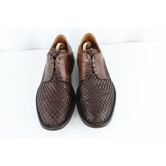 Bruno Magli Mens Size 11 M Braided Leather Oxford Dress Shoes Brown Italy Made main image 10
